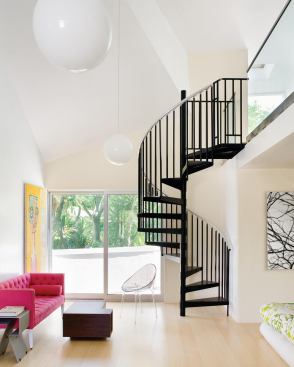 The interior provides guest and overflow space for a young family.