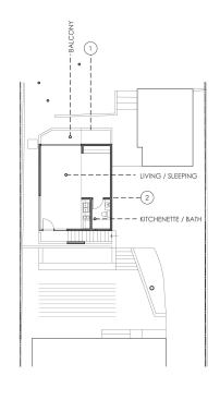 The living area-level floor plan.