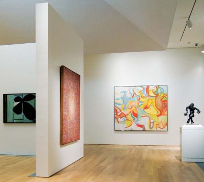 GALLERIES

Airy, white-walled galleries are warmed by floors made of Forest Service Council-certified wood, which contribute to LEED credits. Likewise, GRAM's air-conditioning system employs three 12-foot-diameter energy wheels to bring in fresh air while using significantly less energy than a traditional HVAC system.

