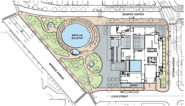 SITE PLAN

FACING THE CITY

 The project also incorporates small green spaces around the perimeter with a water-efficient landscape design.