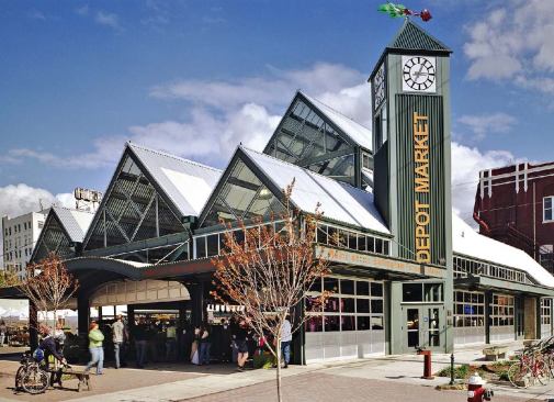 DEPOT MARKET SQUARE

Architect: Stewart+King Architects, Bellingham

Developer: City of Bellingham (plus private funding)

Completed: 2006

Cost: $2.5 million

This 5,200-square-foot downtown market uses reclaimed steel from a historic Skagit River bridge in nearby Mount Vernon, Wash. The open-air market won a 2006 Citation Award from the AIA's Northwest Washington chapter.