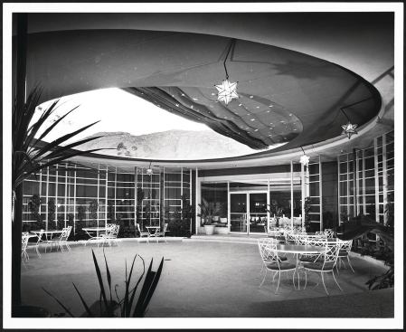 El Mirador Hotel, Palm Springs, Calif., 1952

Williams became known as an "architect to the stars" due to the houses he designed for celebrities such as Barbara Stanwyck, Bert Lahr, and dancer Bill "Bojangles" Robinson. But Williams also put his hand to a great number of nonresidential projects. For example, he remodeled the fashionable El Mirador Hotel in 1952, adding an outdoor lounge with a modernized trellis and retractable canopy, among other new features.