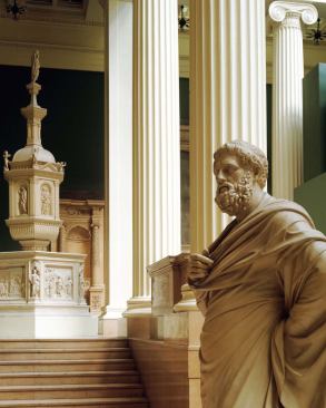 The tragedian Sophocles-a cast of a Roman copy of a Greek original from c. 330 B.C.