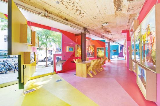 More of Haas&Hahn's large mural like works in Storefront's interior.
