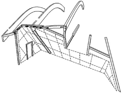 Slope glass frame axonometric