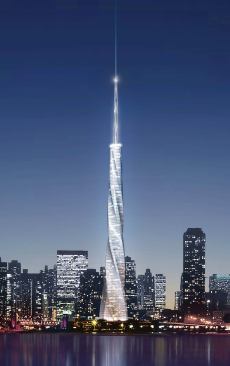 Fordham Spire, Santiago Calatrava SA. The 1,450-foot-tall Sears Tower capped Chicago's skyline in 1974. Since then, many have proposed taller, but none have succeeded. Local developer Chris Carley announced Santiago Calatrava's design for a 2,000-foot tower in July 2005, but Carley sold the site to an Irish developer a year later. The new owner has indicated interest in building the Spanish architect's design, but many technical details remain undeveloped, and the gradual slowing of the city's real estate market suggests that Chicago's legacy of unbuilt tall towers may gain another entry. Associate Architect: DeStefano+Partners - Primary Contractor: Undetermined - Developer: Design produced for The Fordham Co. Ownership of site transferred to Shelbourne Development Ltd. - Financing: Shelbourne Group; Anglo Irish Bank - Construction Cost: $1.2 billion - Status: Proposed (predicted spring 2007–2010) - Units: 300 (+ 150 hotel rooms) - Number of Floors: 124 - Gross SF: Undetermined - Structure: Undetermined - Amenities: Undetermined