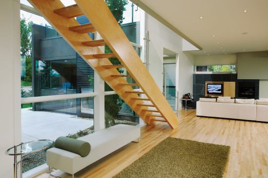 John Brown's practice, housebrand, focuses primarily on "tailoring" existing homes to the way its clients live, but it also designs its share of new houses, such as the Simpson Residence in Calgary, Alberta. The firm supplied the home's furnishings, avail