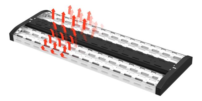 With a heat source spread over a large area, the I-Beam LED from Lithonia Lighting utlizes a sheetmetal heatsink.