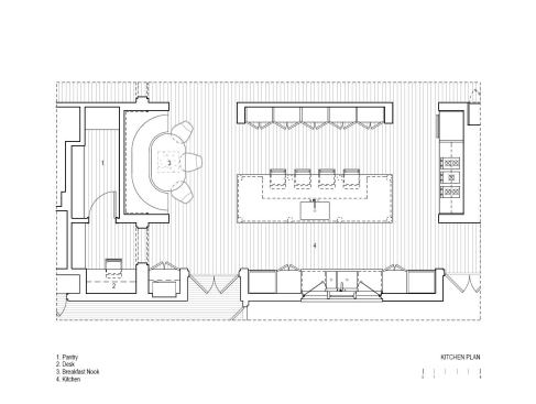 The kitchen’s floor plan.