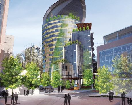 Oregon Sustainability Center Architect: GBD Architects, Portland, and Sera Architects. Completion: 2012. Brief: $120 million tower at Portland State University will house research, policy, business, and education facilities in a net zero water and energy building.