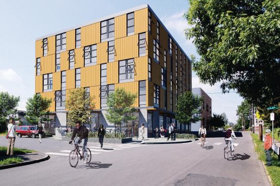 Project X Architect: Path Architecture, Portland. Completion: 2010. Brief: 78-space work/live business incubator recycled 95% of construction waste; on track for LEED Silver.