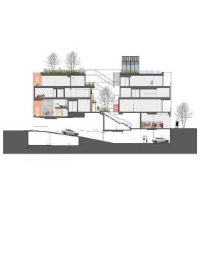 A section drawing of the project.