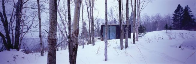 Architect and owner Julie Snow, FAIA, used black Skatelite as the exterior cladding material.