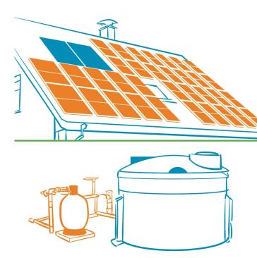 The 2012 International Fire Code includes  requirements for photovoltaic systems. The 2012 International Plumbing Code has added discharge and recycling provisions for graywater.