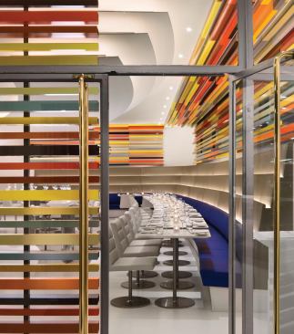 Andre Kikoski Architect designed this restaurant, The Wright, in the Guggenheim Musuem. 