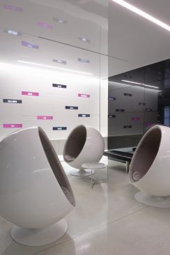 Passengers can lounge in these cubes.