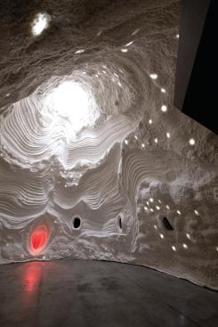 The exhibit was made using renewable plyurethane foam. 