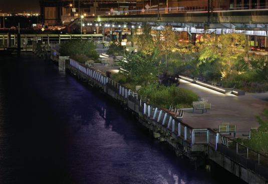 While New York City has long boasted a famous skyline, of late there has been renewed focus at ground level, specifically along the city’s riverbanks. The East River Waterfront Pier 15 and Esplanade, designed by SHoP Architects, is a recent part of this renewal.