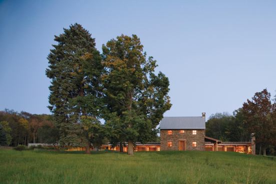 View of the two houses from the driveway approach.


