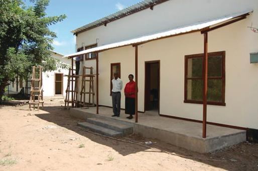 SCALEAfrica's first project was building a classroom in Chiutika Village in Mfuwe, Zambia. The nonprofit recently completed two teacher housing buildings for the same school. Clear corrugated panels shade the outdoor veranda.