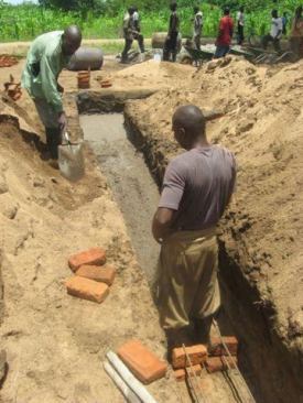 The foundation was dug out with hands and small shovels by the community. 