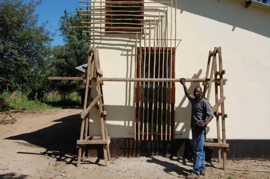 The bamboo solar screen was sourced locally from a farm in Chipata.