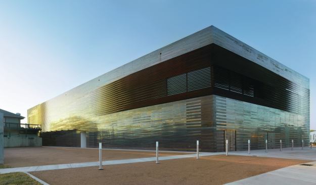  Louvers cover glazing from Oldcastle BuildingEnvelope, which allows daylight into some of the gallery spaces.