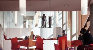 Barnard College's new Diana Center is an exploration of light, glass, and transparency. The linear building is sectionally organized via a series of double-height atria that provide a visual connection through the building, starting with the café at ground level and finishing with the architecture and art gallery on the top floor.