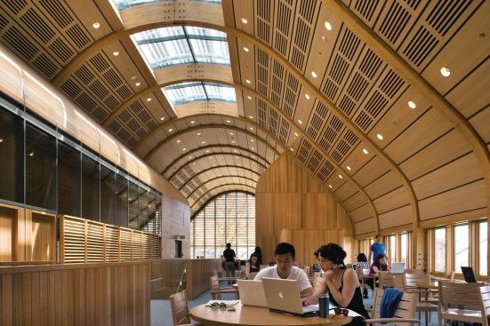 Third-floor cafe space opposite classrooms, Kroon Hall