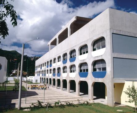 More than 500 standardized, prefabricated CIEPs were built across Brazil based on Niemeyer’s 1984 design. For its participation in the British Pavilion at the 2012 Venice Architecture Biennale, the firm Aberrant Architecture developed an exhibit proposing that the U.K. adopt CIEPs as an austersity-era model for building schools.