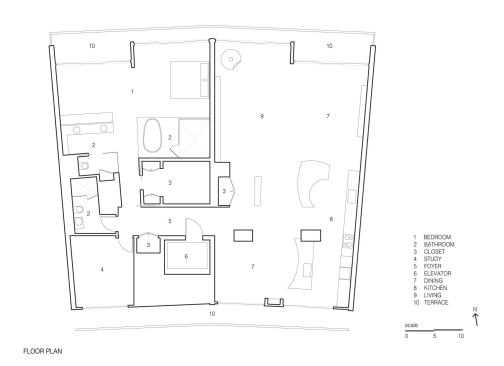 The apartment's floor plan.
