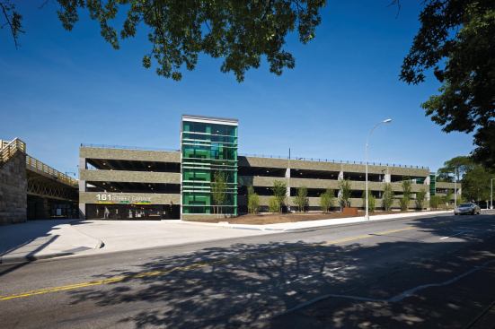 The Ruppert Plaza Garage from the street level.