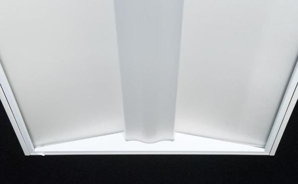 The lens on Columbia Lighting's Serrano Linear Recessed LED luminaire has a lenticular prismatic diffuser to distribute light uniformly from multiple LEDs.