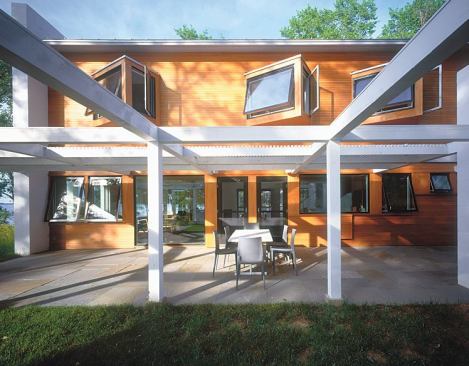 Angled windows allow in extra sunlight and breezes.