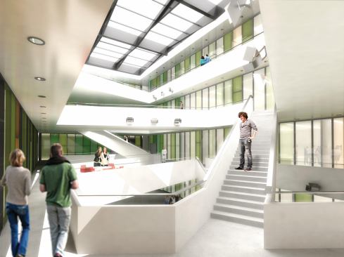 An interior rendering of the Center for Neuroprosthetics