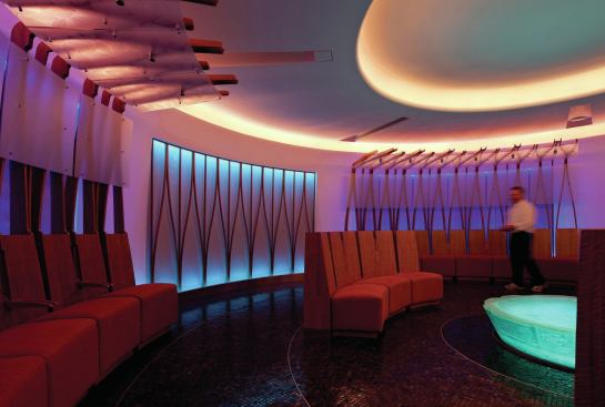 The room's circular shape creates a cocoon-like feel, and gives patients and their families a  secure sense of place.