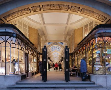 The new lighting design creates a uniform treatment for the shop windows.