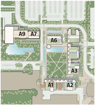 Campus KeyA1: Science BuildingA2: Research Laboratory BuildingA3: Business and IT BuildingA6: LibraryA7: Engineering BuildingA9: Automotive Centre of Excellence