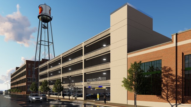 Rendering, Roebling Center parking garage