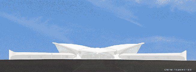 The new hotel wings help obscure the 2008 Jet Blue terminal that was constructed behind Saarinen's original structure