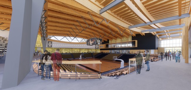 Northeast concourse, Idaho Central Credit Union Arena, at the University of Idaho
