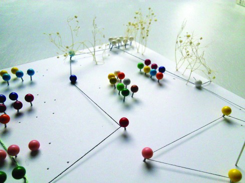 Diagrammatic site model of Weir Farm viewing poles