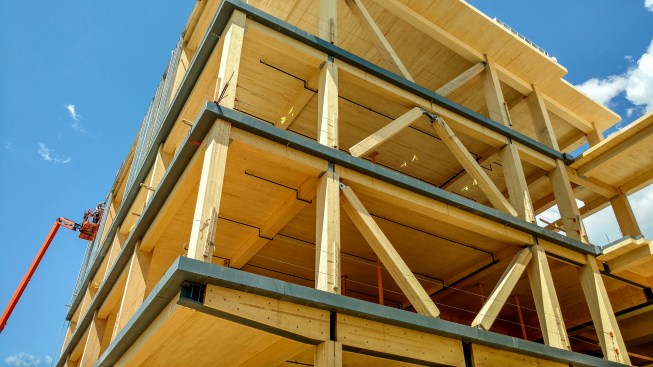 The Design Building's mass-timber structure will serve as a teaching tool for the campus and greater AEC communities.