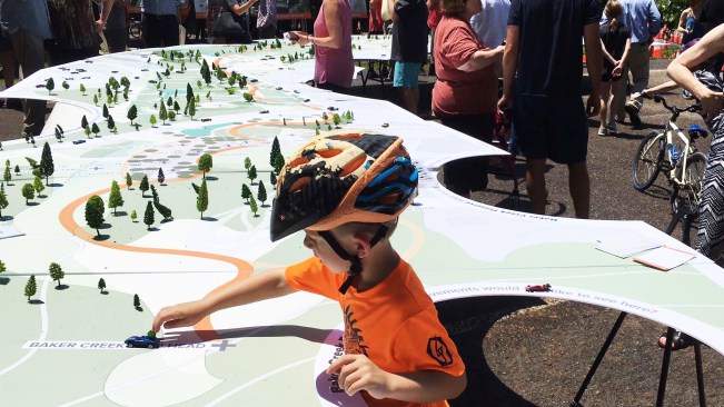 A map of PORT's Urban Wilderness Gateway project in Knoxville, Tenn., which will transform a four-lane highway into a two-mile linear park that will link together neighbors and connect them to an outdoor adventure area in the city.