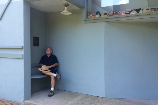Lockard in front of his new house