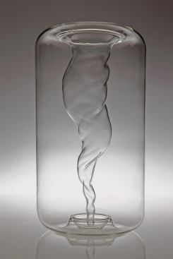 The Paris-based, Dutch-Japanese couple, Aki and Arnaud Cooren of A+A Cooren introduced the double-walled Tourbillon vase for Gallery S. Bensimon at "Nouvelle Vague," its inner wall handblown in the shape of a maelstrom of water. 
aplusacooren.com