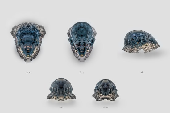 Compilation of views, Mask 2, Vespers collection, Present series. Designed by Neri Oxman and members of the Mediated Matter Group and 3D printed by Stratasys.