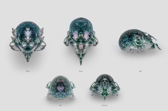 Compilation of views, Mask 4, Vespers collection, Present series. Designed by Neri Oxman and members of the Mediated Matter Group and 3D printed by Stratasys.