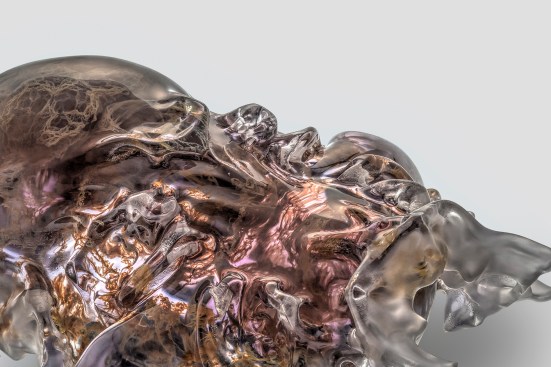 Mask 5 detail, Present series, Vespers collection. Designed by Neri Oxman and members of the Mediated Matter Group and 3D printed by Stratasys.