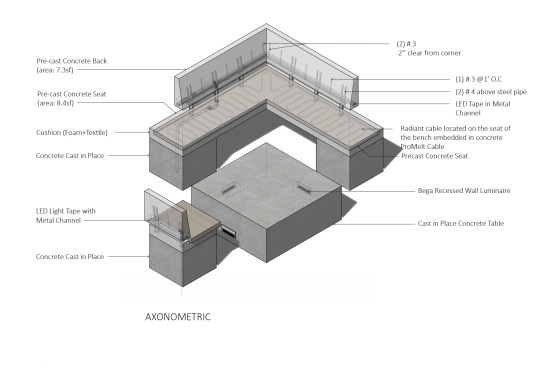 Bench, designed by the architect